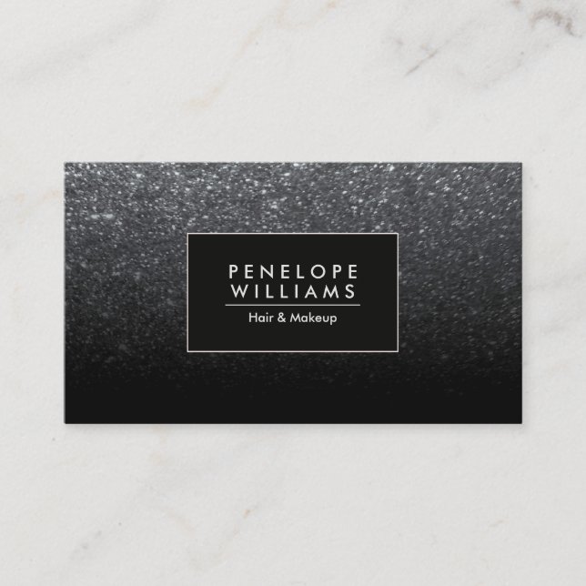 Carte De Visite Parties scintillant noire (Devant)