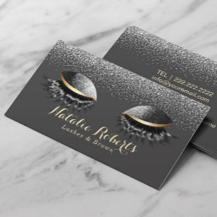 Carte De Visite Parties scintillant Noire Eyelash Extensions Moder