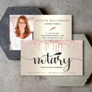 Carte De Visite Parties scintillant Notaire Pink Lecteurs Gold Loa