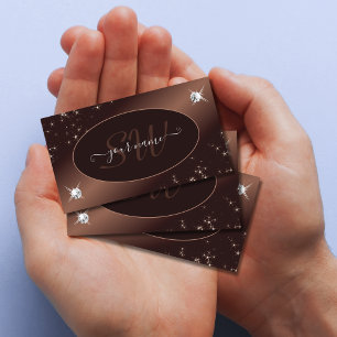 Carte De Visite Parties scintillant Ombre Brown moderne étoiles Di