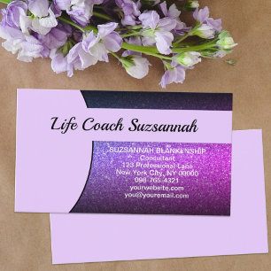 Carte De Visite Parties scintillant Ombre violet professionnelle p