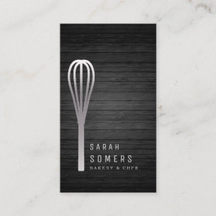 Carte De Visite Parties scintillant Or moderne Whisk Bakery Bois