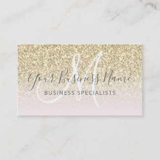 Carte De Visite Parties scintillant or rose fille Business Logo Mo