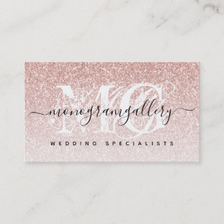 Carte De Visite Parties scintillant or Rose fille Luxe Glam Monogr