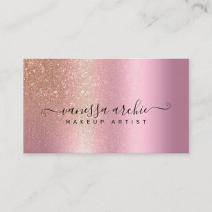 Carte De Visite Parties scintillant or rose Métallique Pink Foil