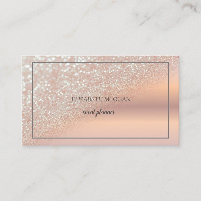 Carte De Visite Parties scintillant or Rose moderne Bokeh Ombre, C (Devant)