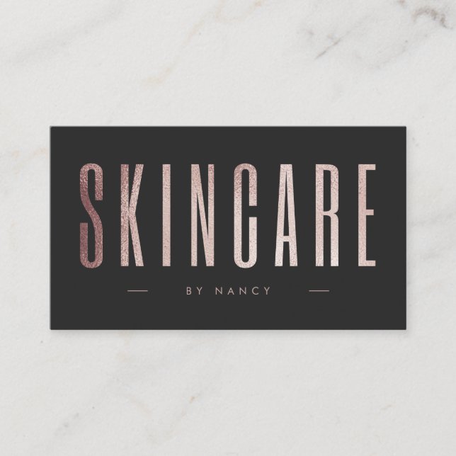 Carte De Visite Parties scintillant or rose soins de la peau (Devant)