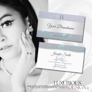 Carte De Visite Parties scintillant perle bleu clair Parkle Initia
