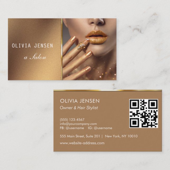 Carte De Visite parties scintillant photo personnalisée Sparkling  (Devant / Derrière)