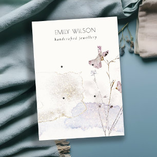 Carte De Visite Parties scintillant Pressé Fleurs Boucles d'oreill