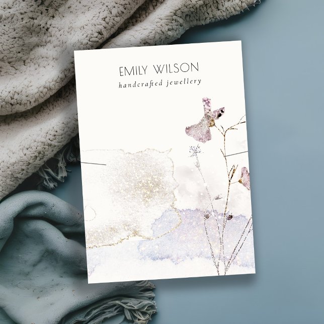 Carte De Visite Parties scintillant Pressé Fleurs Collier Bande Af (Créateur téléchargé)