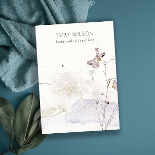 Carte De Visite Parties scintillant Pressé Fleurs Collier Elevage 