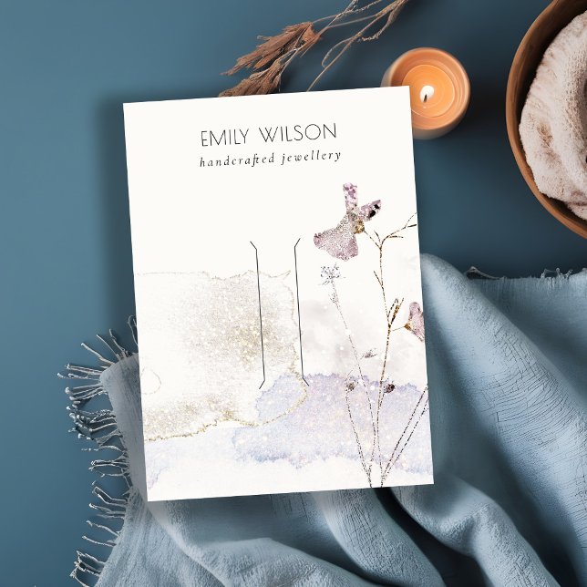 Carte De Visite Parties scintillant Pressé Fleurs Écran à cheveux  (Créateur téléchargé)