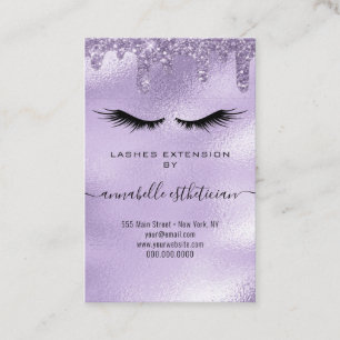 Carte De Visite Parties scintillant Purple Eyelash Extension Clien
