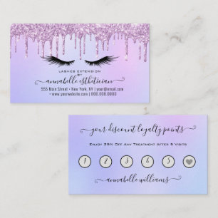 Carte De Visite Parties scintillant Purple Eyelash Extension Fidél