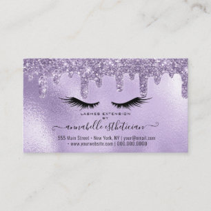 Carte De Visite Parties scintillant Purple Eyelash Extension Rende