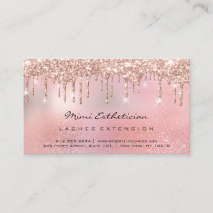 Carte De Visite Parties scintillant Rose à gouttes roses Eyelash