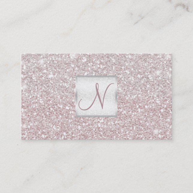 Carte De Visite Parties scintillant rose blanc Chic Glam Glitzy Sa (Devant)