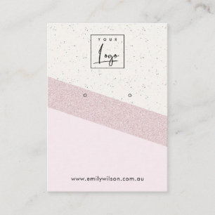 Carte De Visite Parties scintillant rose blanc en céramique Écra