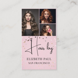 Carte De Visite Parties scintillant rose brillant de luxe Styliste