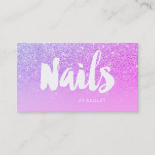 Carte De Visite parties scintillant rose de la typographie moderne