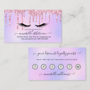 Carte De Visite Parties scintillant Rose Eyelash Extension Fidélit