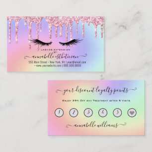 Carte De Visite Parties scintillant Rose Eyelash Extension Fidélit