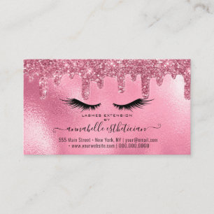 Carte De Visite Parties scintillant Rose Eyelash Extension Rendez-