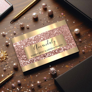 Carte De Visite Parties scintillant Rose Gold Frame Event Planner