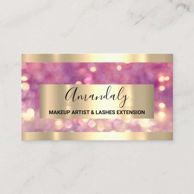 Carte De Visite Parties scintillant Rose Gold Frame Event Planner  (Devant)