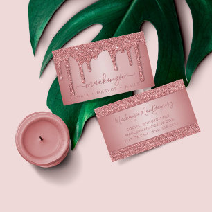 Carte De Visite Parties scintillant rose Gold Sparkle Lecteurs Lux