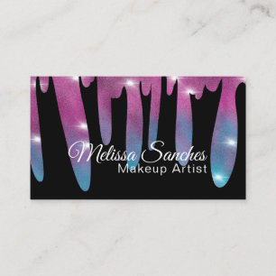 Carte De Visite Parties scintillant rose gouttant Eyelash maquilla