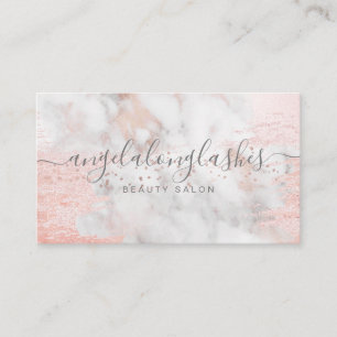 Carte De Visite Parties scintillant rose or blush marbre rose rose