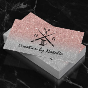 Carte De Visite Parties scintillant Rose or couture couture à vape