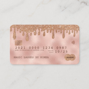 Carte De Visite Parties scintillant rose or et cuivre style de cr