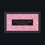 Carte De Visite Parties scintillant rose pâle Imprimer Accent noir<br><div class="desc">Élégant,  simple et léger,  parties scintillant rose chaud imprimé avec bordure noire et arrière - plan noir pour texte personnalisable pour modèle de carte de visite double face de concepteur d'événements.</div>