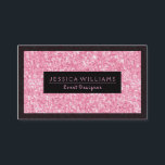 Carte De Visite Parties scintillant rose pâle Imprimer Accent noir<br><div class="desc">Élégant,  simple et léger,  parties scintillant rose chaud imprimé avec bordure noire et arrière - plan noir pour texte personnalisable pour modèle de carte de visite double face de concepteur d'événements.</div>