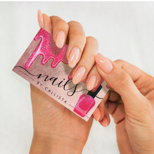 Carte De Visite Parties scintillant rose Rose or épaisse gouttelet