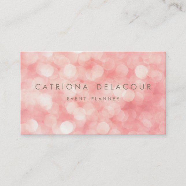 Carte De Visite Parties scintillant rose subtile Sparkle Bokeh Car (Devant)
