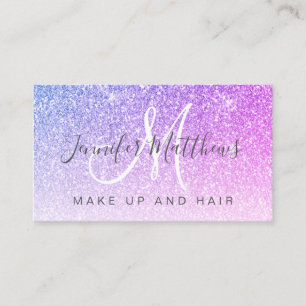 Carte De Visite Parties scintillant rose violet Maquillage Artiste