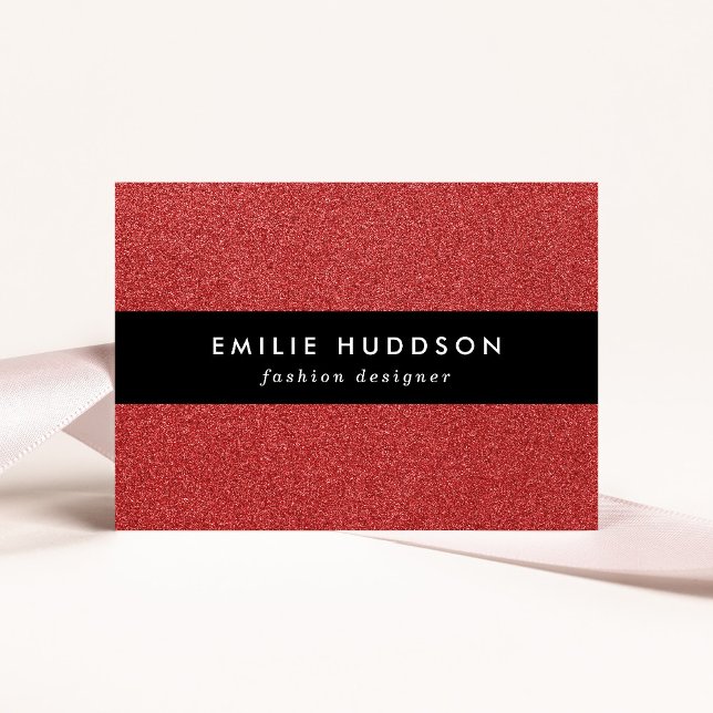 Carte De Visite Parties scintillant rouge, étincelle, Arrière - pl (Créateur téléchargé)