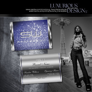 Carte De Visite Parties scintillant Royal Blue Sparkle de luxe Mon