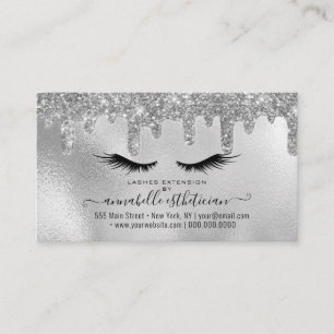 Carte De Visite Parties scintillant Silver Eyelash Extension Fidél