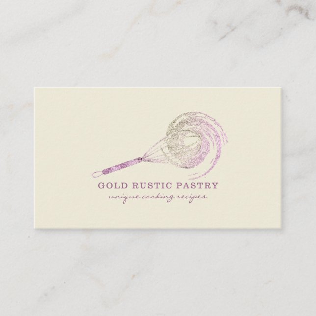 Carte De Visite Parties scintillant  Sparkle Rose Gold Bakery ivoi (Devant)