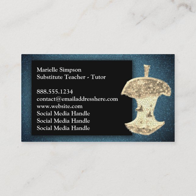 Carte De Visite Parties scintillant Substitut Professeur d'enseign (Dos)