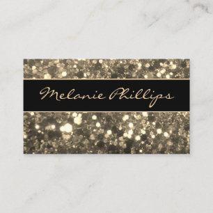 Carte De Visite Parties scintillant tendance Black & Gold Chunky