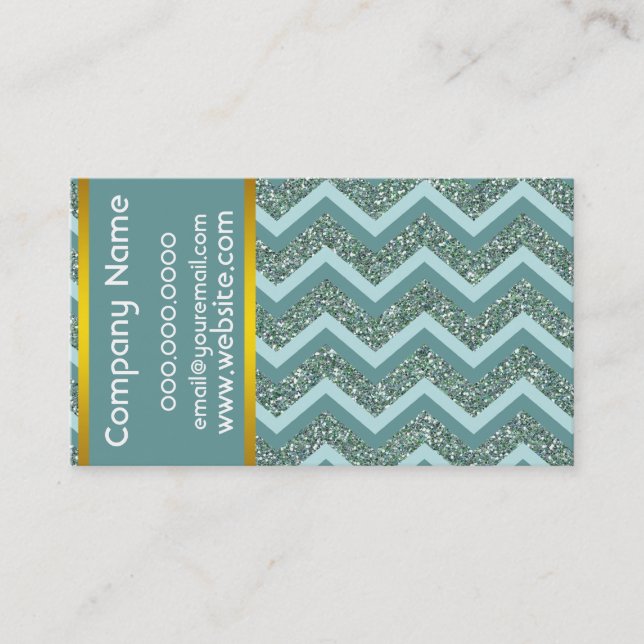 Carte De Visite Parties scintillant turquoise (Devant)