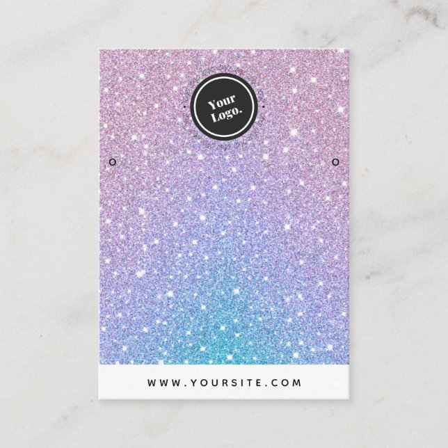 Carte De Visite Parties scintillant Unicorn Personnalisé Logo Bouc (Devant)