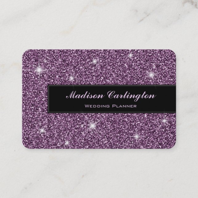 Carte De Visite Parties scintillant violet Faux Shimmer Texture (Devant)