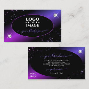 Carte De Visite Parties scintillant violet rose noir Stars Bijoux